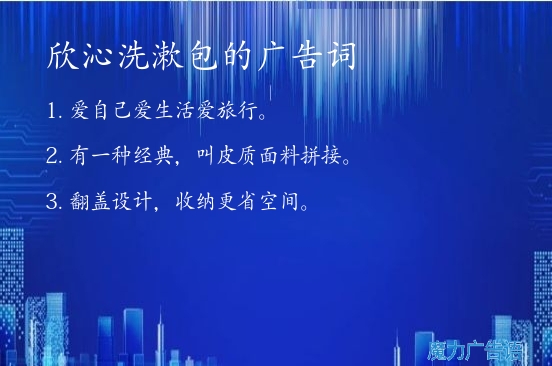 欣沁洗漱包的广告词